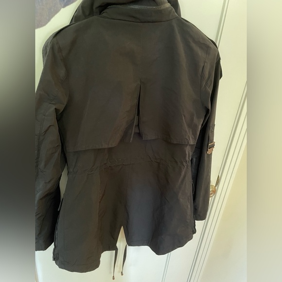 BCBG Convertible Rain Jacket with hide away hood - Picture 2 of 7